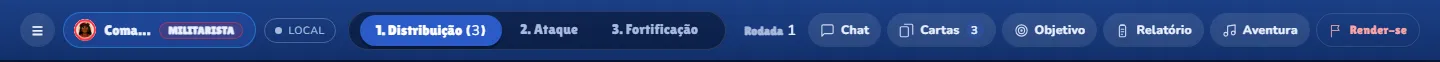 Barra superior com as três fases